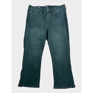 NYDJ Curves 360 Black Jeans Stud Cuff Shape Fit Women’s Size 16